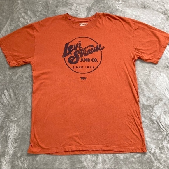 Levi's Orange Short Sleeve Graphic T-Shirt Size 2XL - Picture 3 of 7